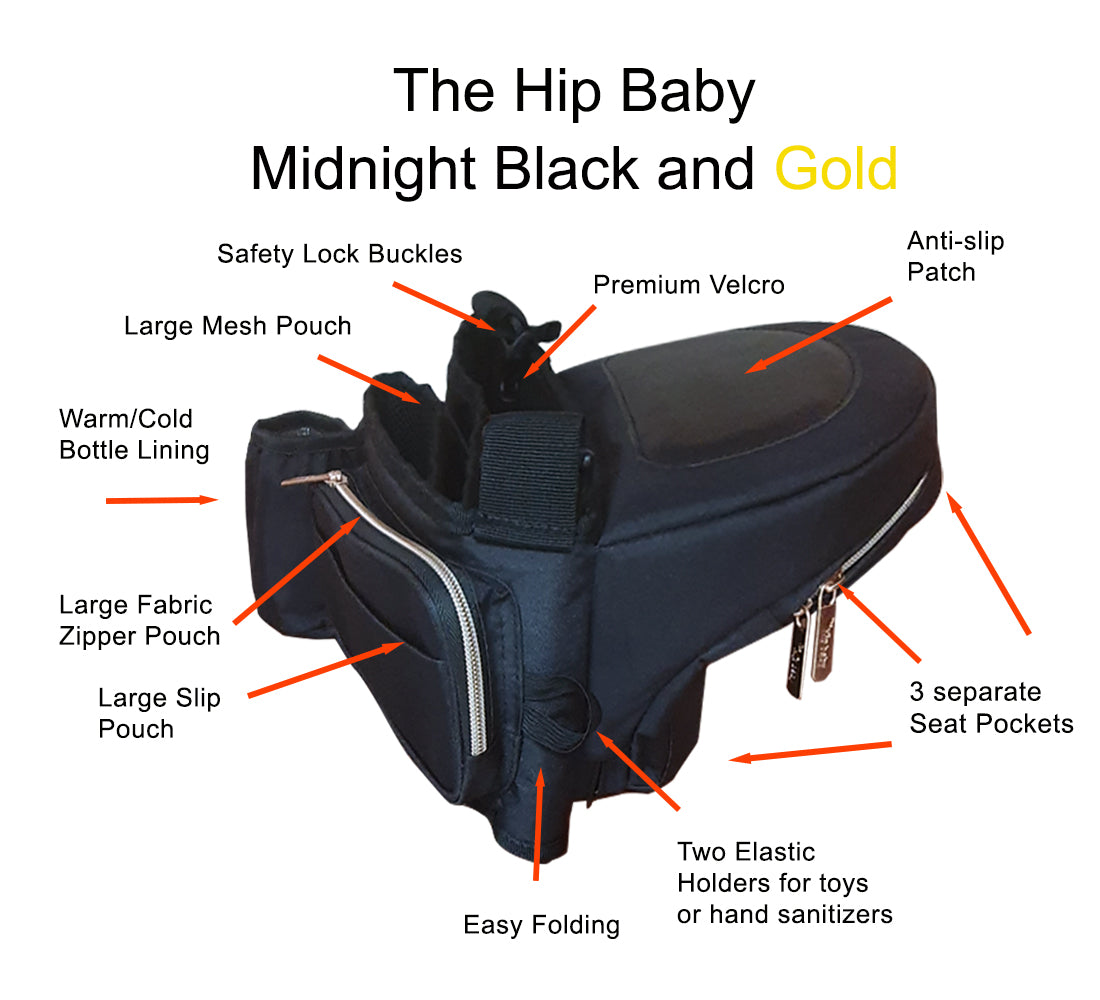 The Hip Baby - Midnight Black and Gold